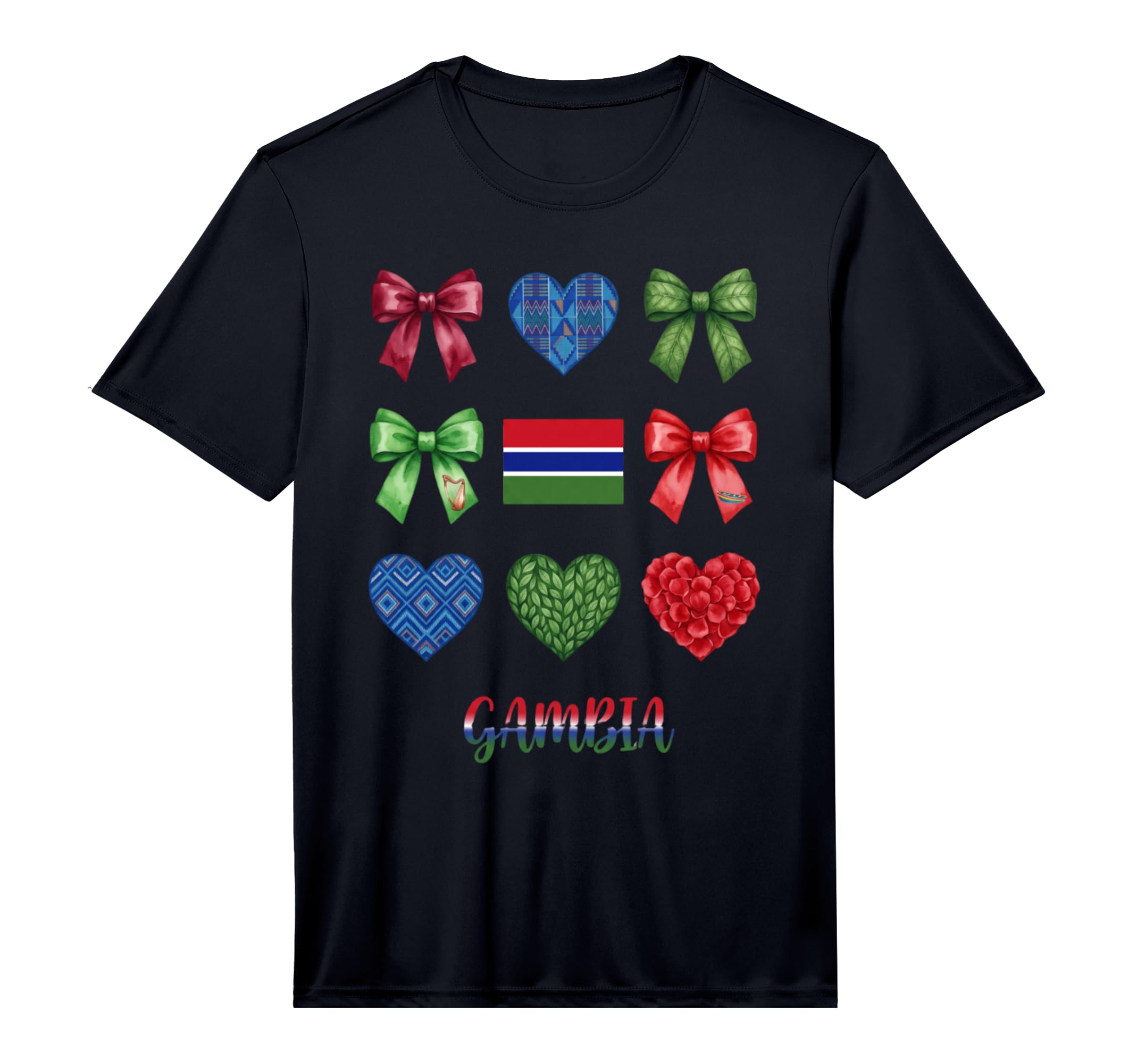 Gambia Flag Soccer Lovers Coquette T-Shirt - Custom Art Print for Adults - T-Shirt, Sweatshirt, Hoodie