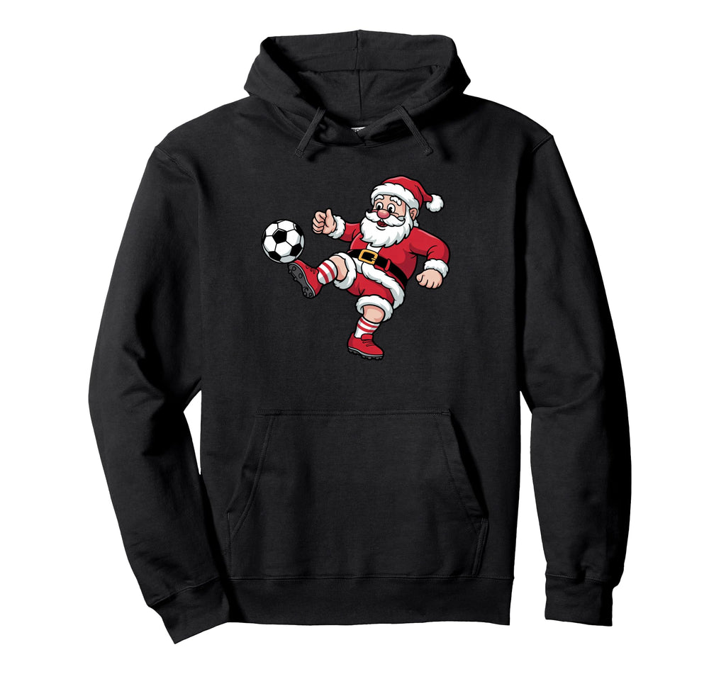 Santa Plays Soccer Funny Pajama Family Hoodie - Novelty Apparel Unisex - T-Shirt, Sweatshirt, Hoodie