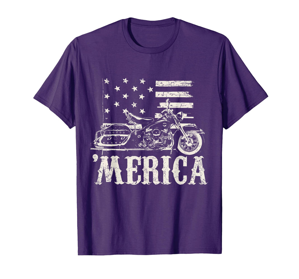 American Motorcycle Flag Merica Biker T-Shirt - Trendy Graphic for Adults - T-Shirt, Sweatshirt, Hoodie