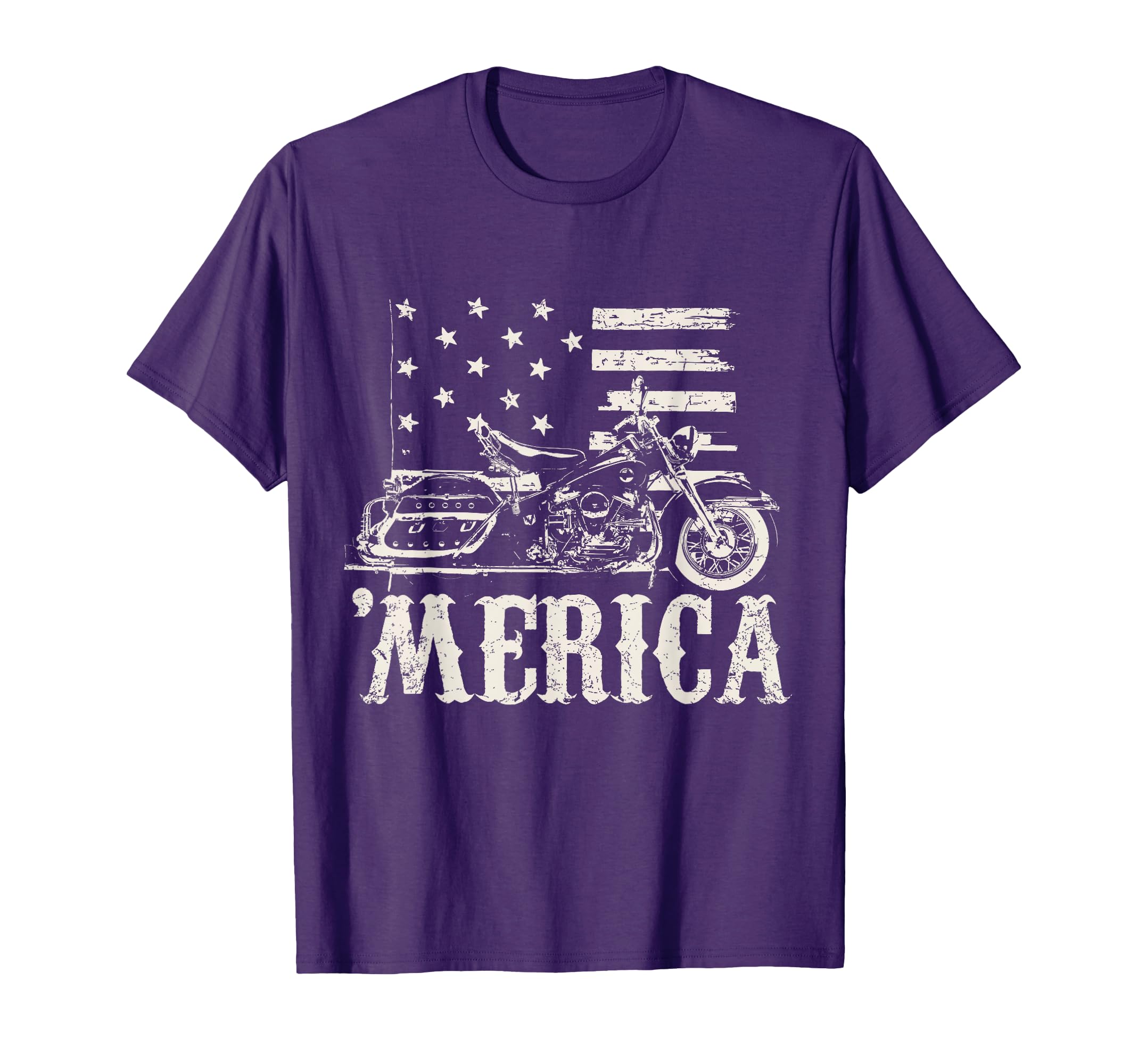American Motorcycle Flag Merica Biker T-Shirt - Trendy Graphic for Adults - T-Shirt, Sweatshirt, Hoodie