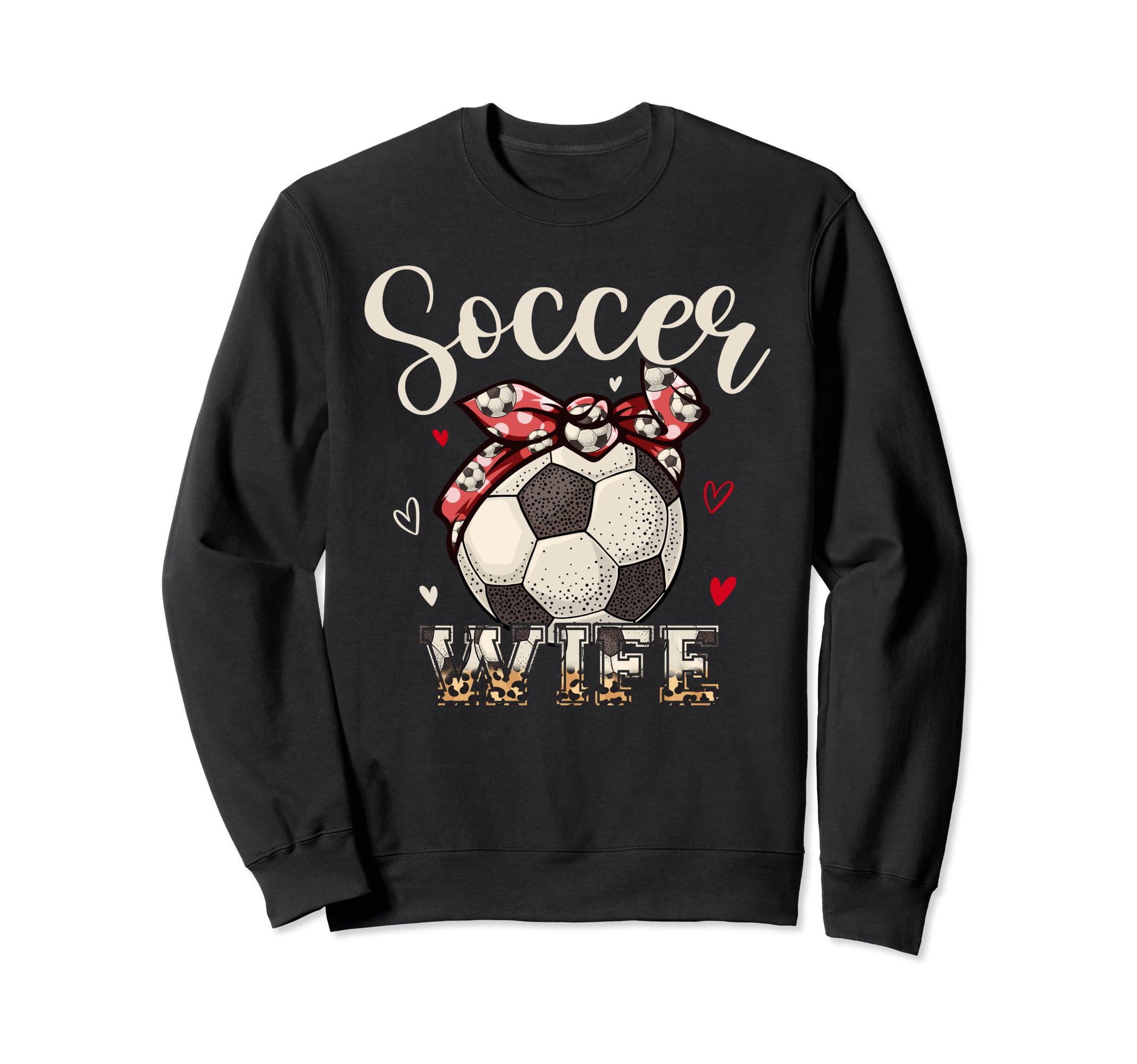 Soccer Wife Headband Leopard Soccer Sweatshirt - Unique Graphic Unisex - T-Shirt, Sweatshirt, Hoodie