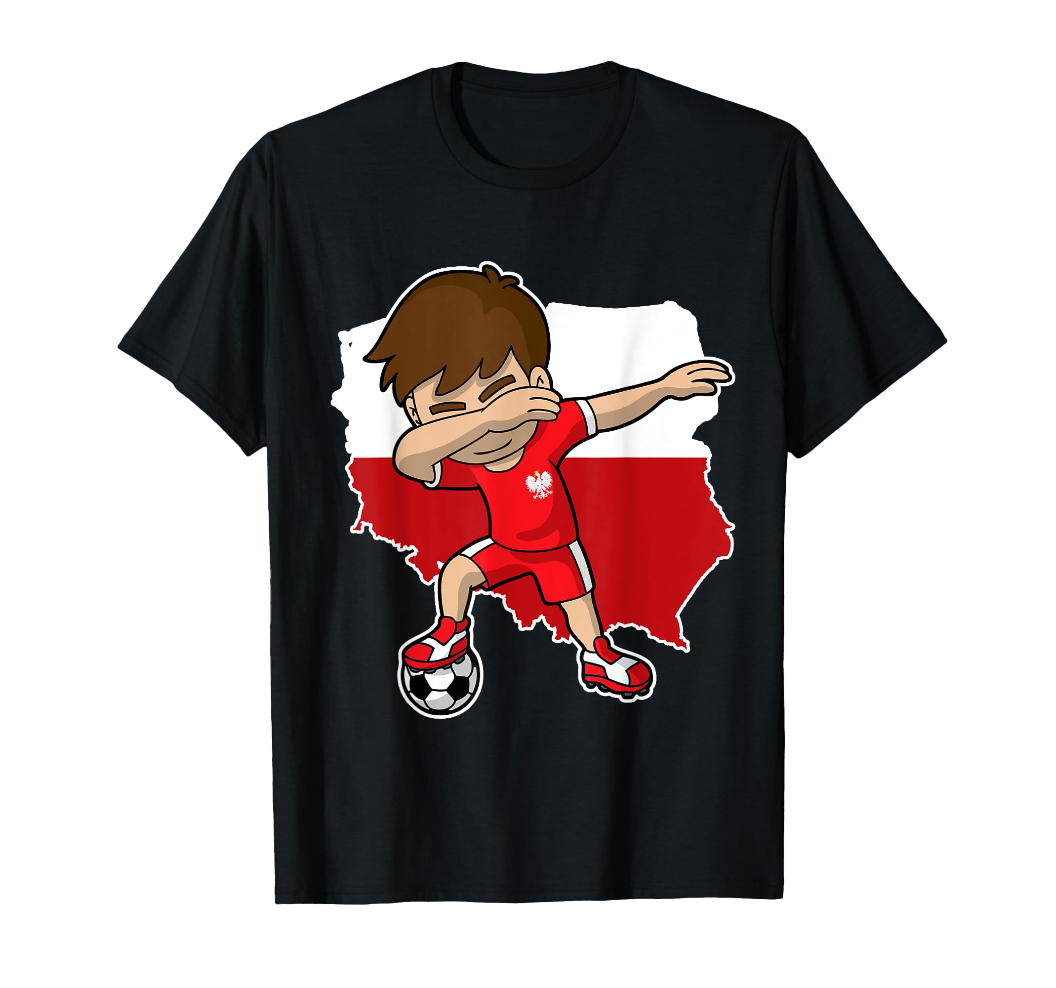 Dabbing Soccer Poland Polska Polish T-Shirt - Custom Art Print Men Women - T-Shirt, Sweatshirt, Hoodie