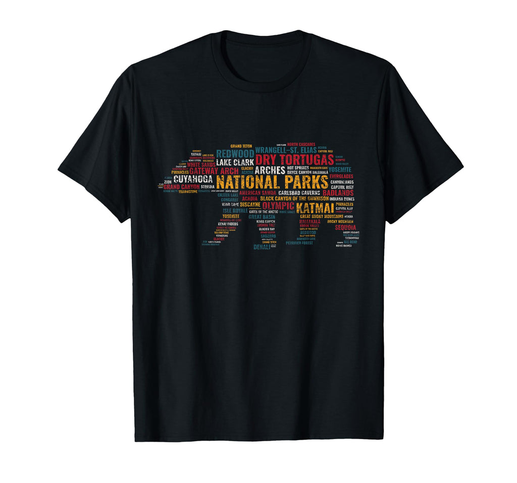 National Parks Usa Bear Hiking Camping T-Shirt - Fun Novelty Design Unisex - T-Shirt, Sweatshirt, Hoodie