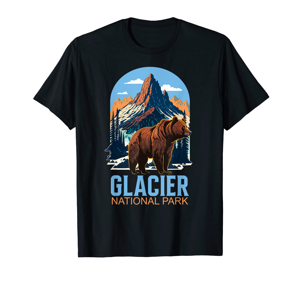 Glacier National Park Montana Grizzly T-Shirt - Custom Art Print Unisex - T-Shirt, Sweatshirt, Hoodie