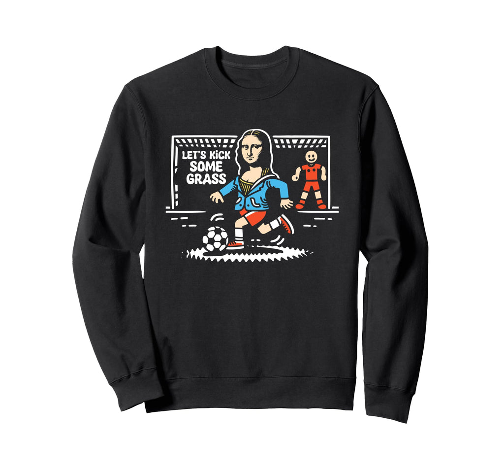 Mona Lisa Soccer Player Funny Mona Sweatshirt - Trendy Graphic for Adults - T-Shirt, Sweatshirt, Hoodie