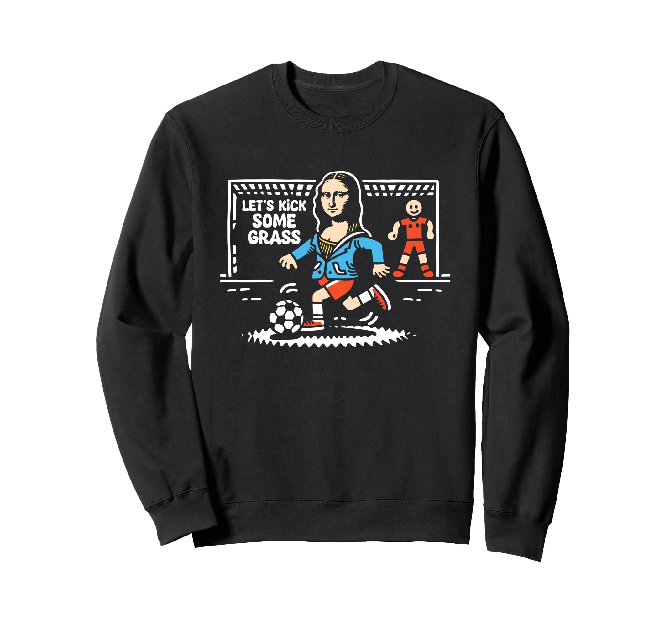 Mona Lisa Soccer Player Funny Mona Sweatshirt - Trendy Graphic for Adults - T-Shirt, Sweatshirt, Hoodie