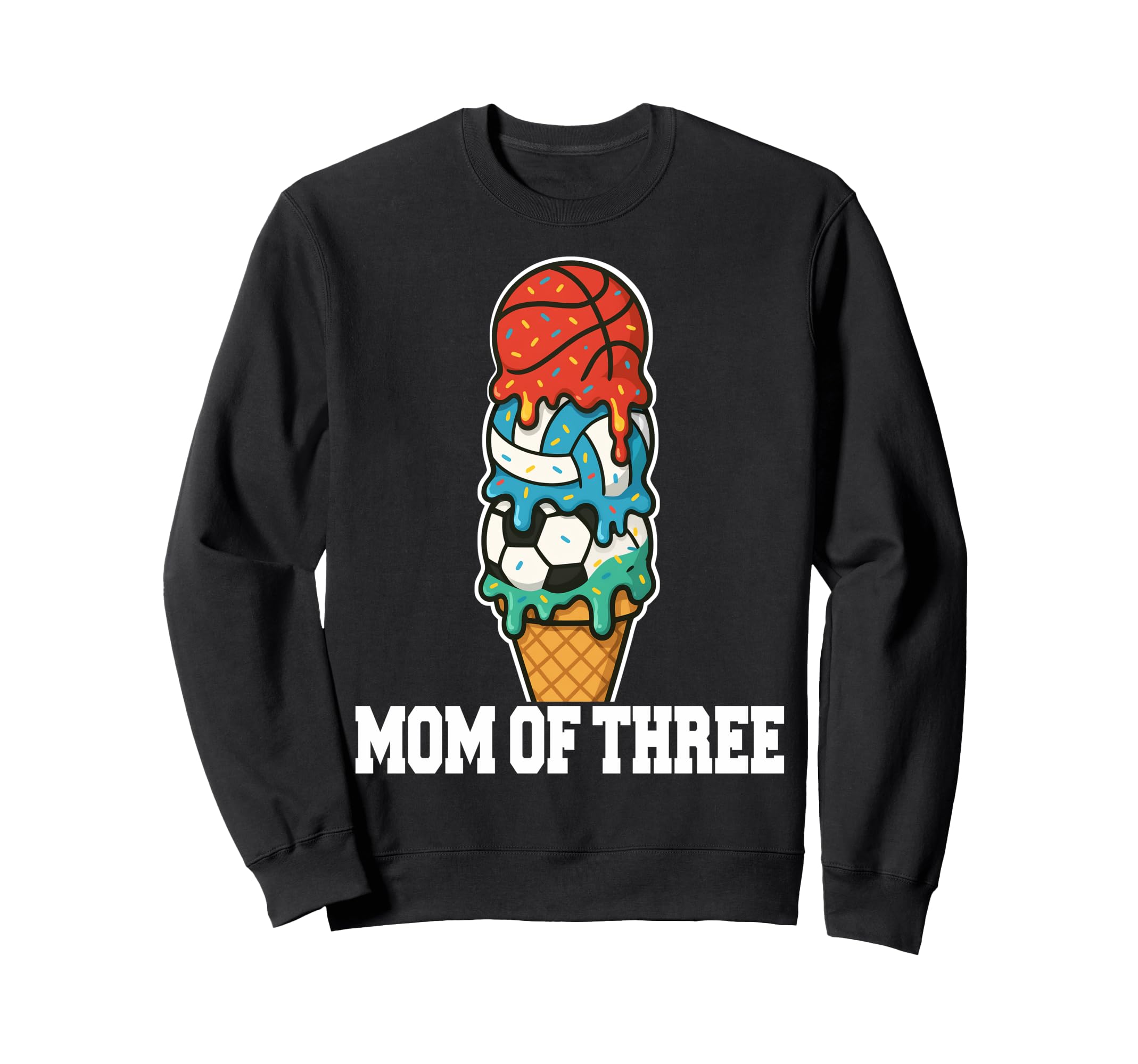 Basketball Soccer Volleyball Mom Sweatshirt - Unique Graphic for Adults - T-Shirt, Sweatshirt, Hoodie