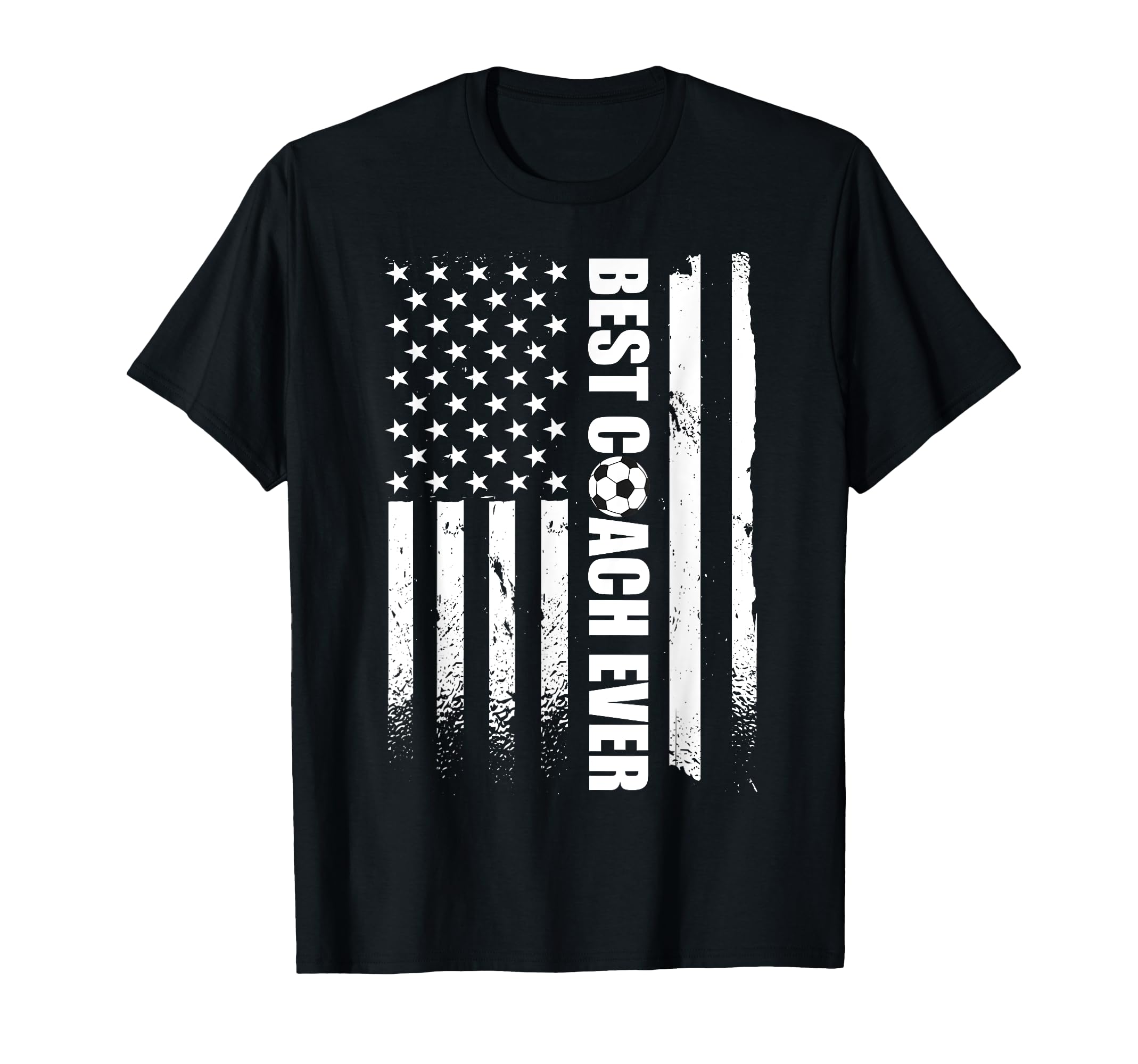 Best Soccer Coach Ever American Flag T-Shirt - Novelty Apparel for Adults - T-Shirt, Sweatshirt, Hoodie