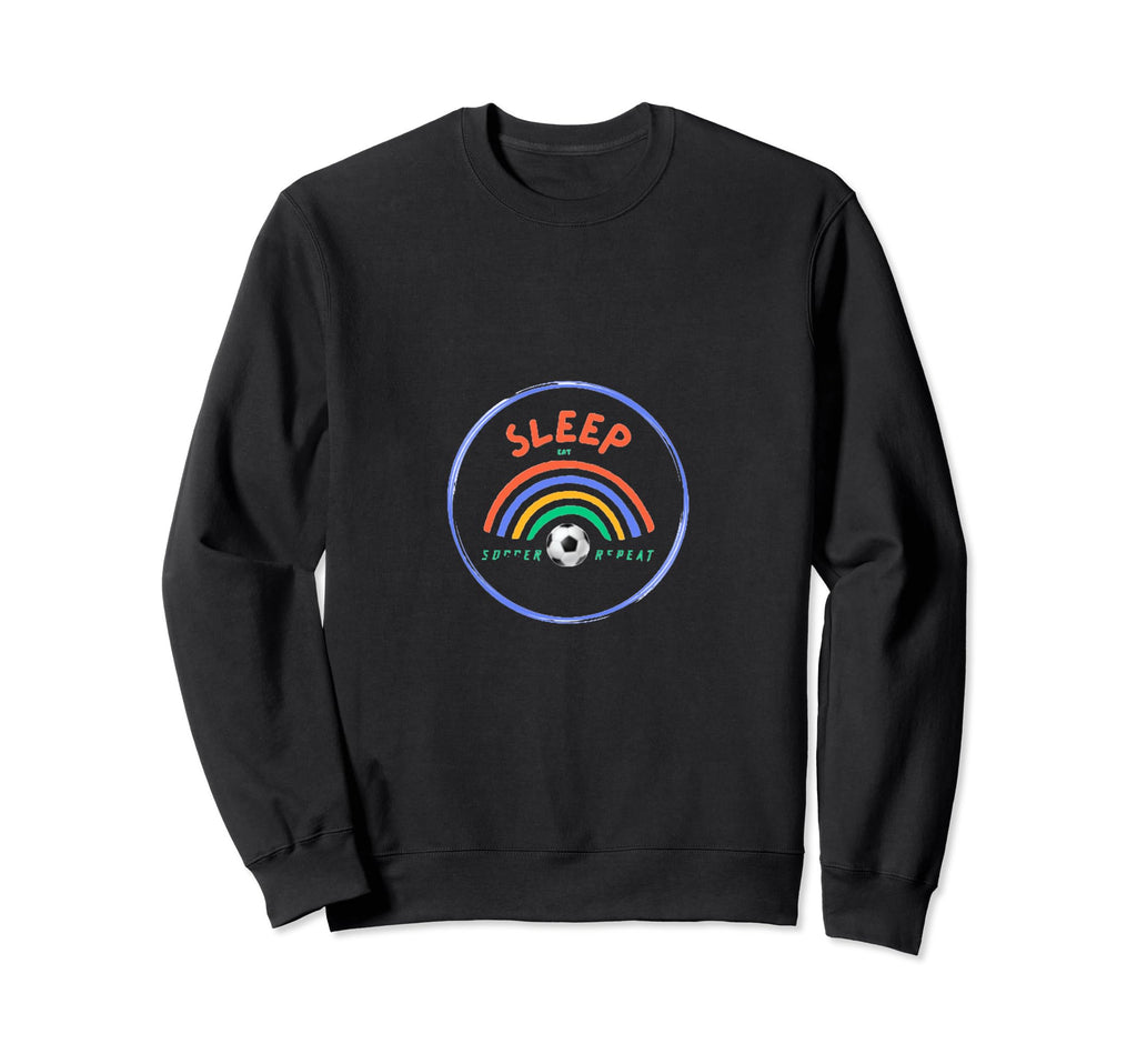 Eat Sleep Soccer Repeat Soccer Sweatshirt - Aesthetic Graphic Men Women - T-Shirt, Sweatshirt, Hoodie