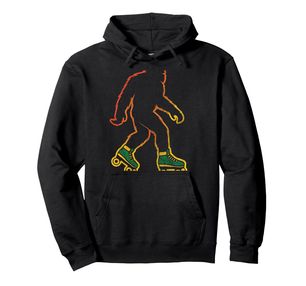 Skating Bigfoot Roller Skates Hoodie - Novelty Apparel for Adults - T-Shirt, Sweatshirt, Hoodie