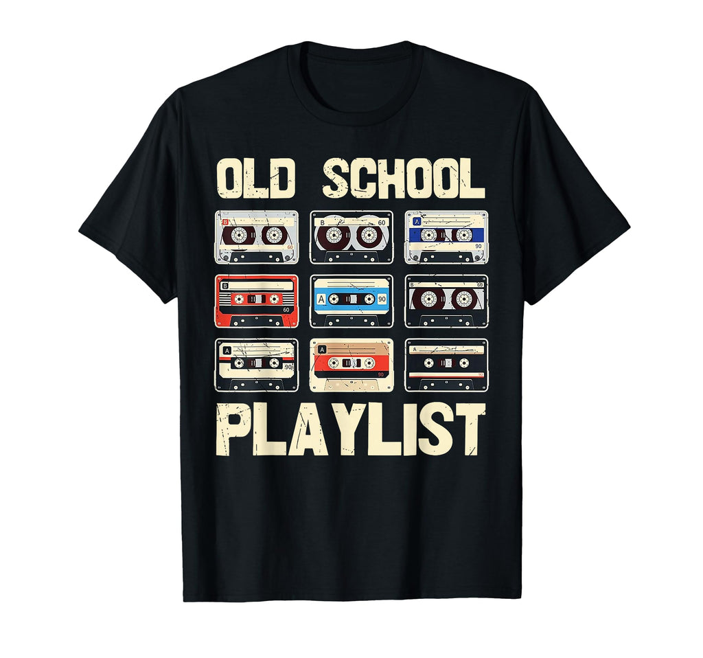 Funny Old School Playlist Cassette T-Shirt - Minimalist Print for Adults - T-Shirt, Sweatshirt, Hoodie