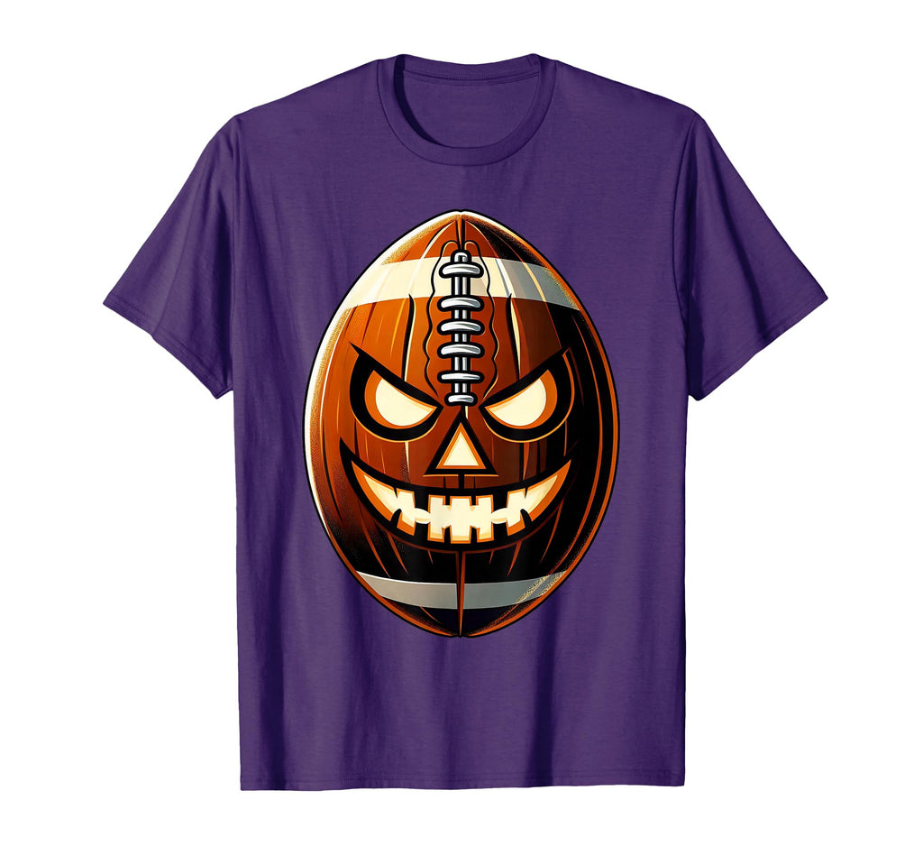 Funny Halloween Jack O Lantern Football T-Shirt - Graphic Print Men Women - T-Shirt, Sweatshirt, Hoodie
