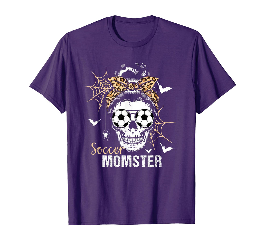 Momster Soccer Mom Messy Bun Skull T-Shirt - Minimalist Print Unisex - T-Shirt, Sweatshirt, Hoodie