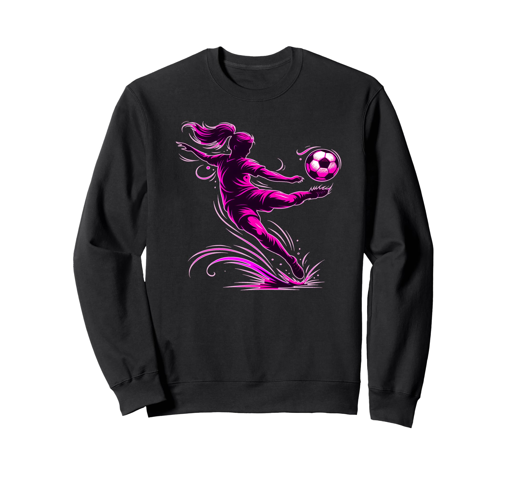 Soccer Player Mid Kick Dynamic Sweatshirt - Minimalist Print for Adults - T-Shirt, Sweatshirt, Hoodie