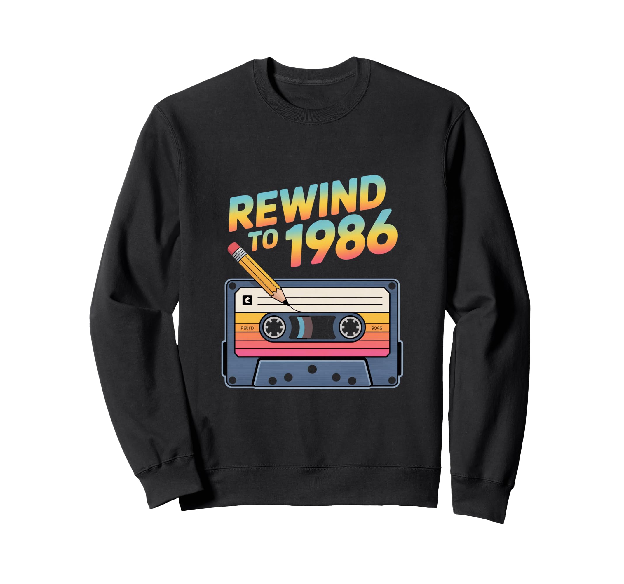 Rewind To 1986 Cassette Tape Sweatshirt - Streetwear Style for Adults - T-Shirt, Sweatshirt, Hoodie
