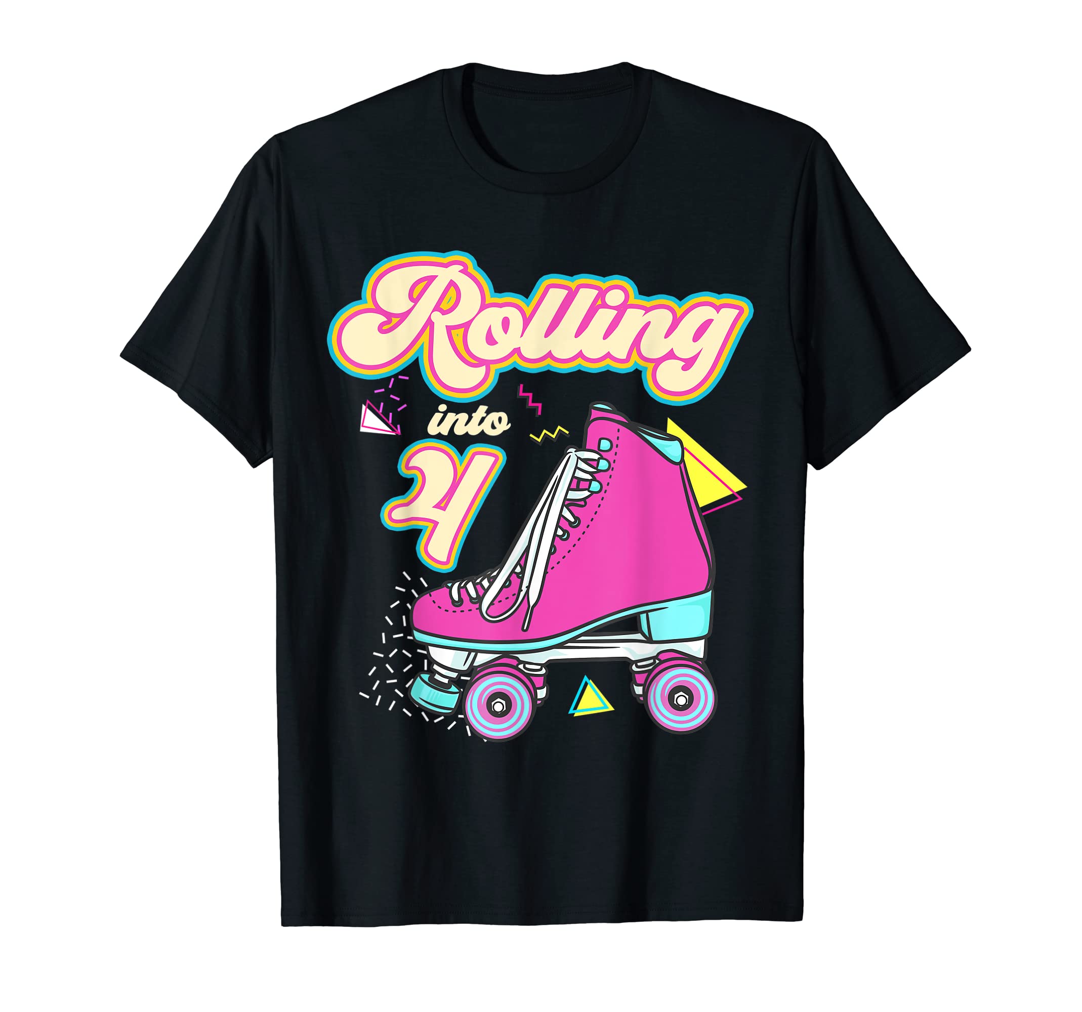 Rolling Into 4 Year Old Roller Skate T-Shirt - Fun Novelty Design Unisex - T-Shirt, Sweatshirt, Hoodie
