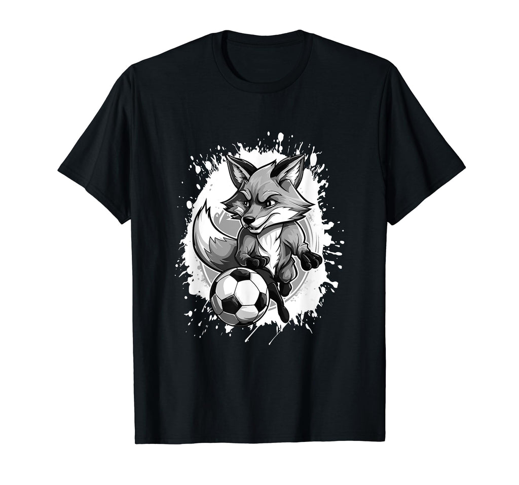 Fox Playing Soccer Team Sports Animal T-Shirt - Trendy Graphic Unisex - T-Shirt, Sweatshirt, Hoodie