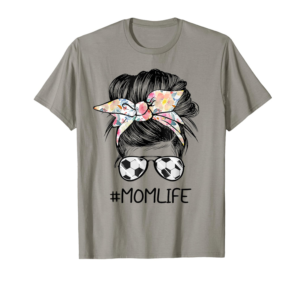 Mom Life Soccer Mom Messy Bun T-Shirt - Custom Art Print Unisex - T-Shirt, Sweatshirt, Hoodie