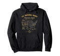 63 National Parks Map Us Park Camping Hoodie - Novelty Apparel for Adults - T-Shirt, Sweatshirt, Hoodie