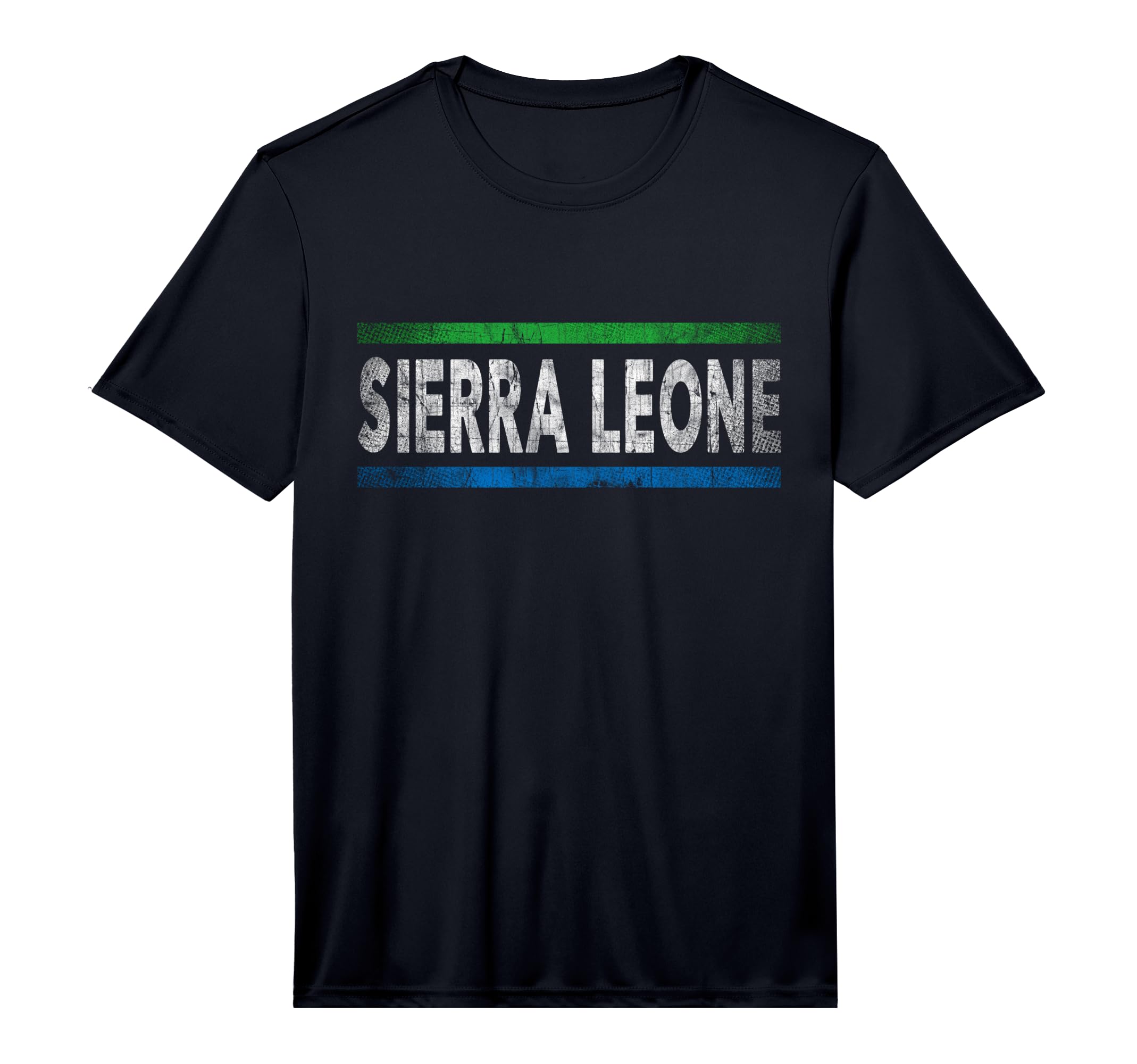 Sierra Leone Flag Distressed T-Shirt - Custom Art Print for Adults - T-Shirt, Sweatshirt, Hoodie
