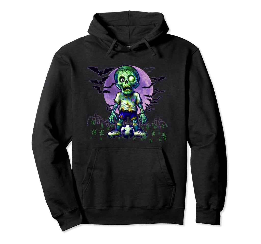 Halloween Soccer Zombie Spooky Hoodie - Casual Everyday Wear for Adults - T-Shirt, Sweatshirt, Hoodie