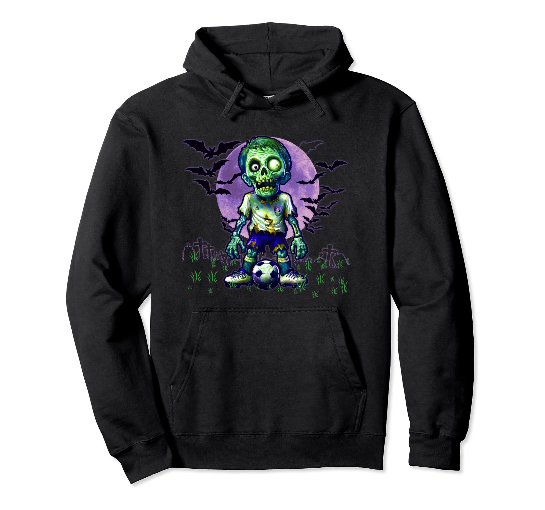 Halloween Soccer Zombie Spooky Hoodie - Casual Everyday Wear for Adults - T-Shirt, Sweatshirt, Hoodie