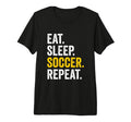 Eat Sleep Soccer Repeat Tri Blend T-Shirt - Fun Novelty Design for Adults - T-Shirt, Sweatshirt, Hoodie