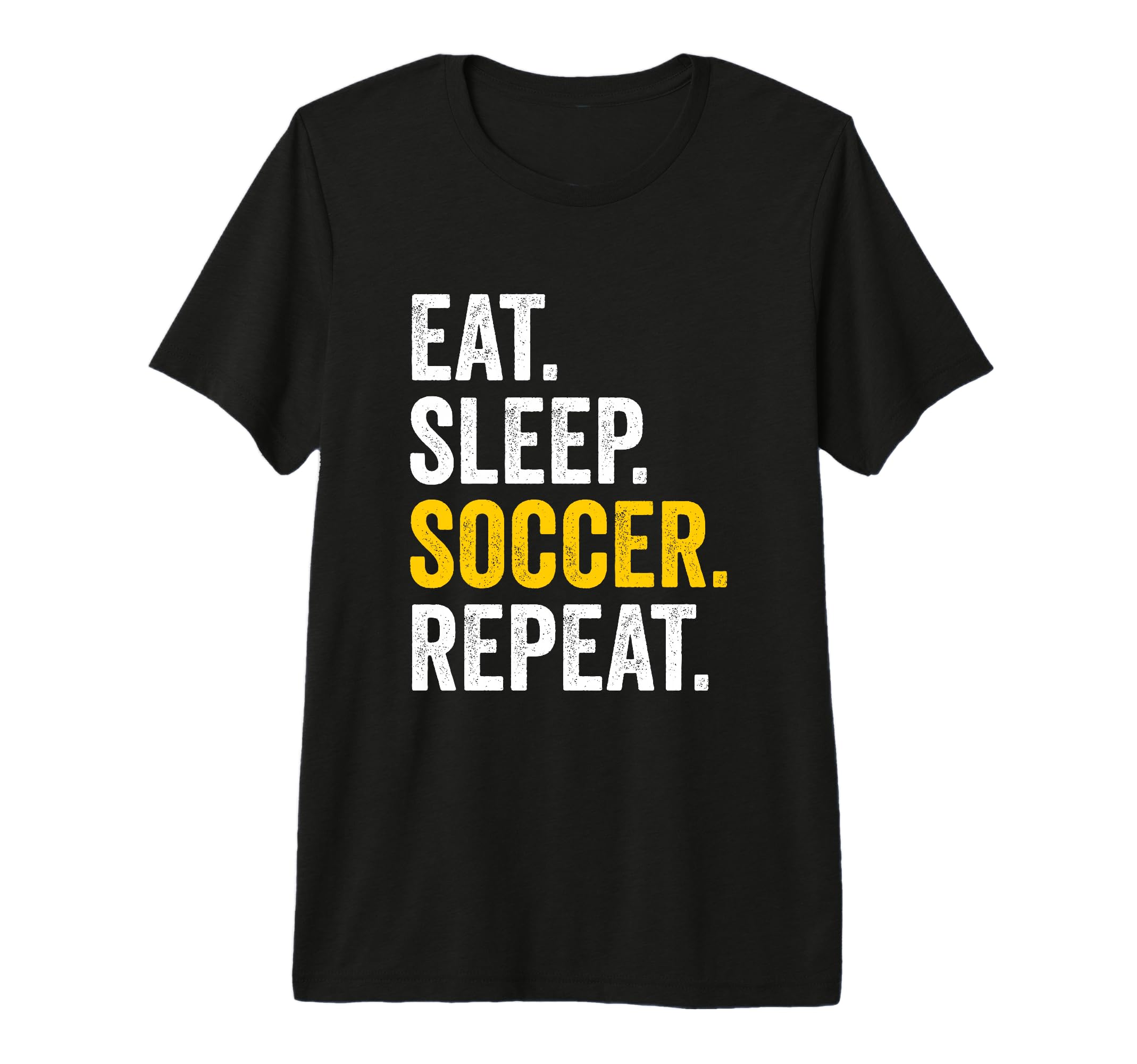 Eat Sleep Soccer Repeat Tri Blend T-Shirt - Fun Novelty Design for Adults - T-Shirt, Sweatshirt, Hoodie