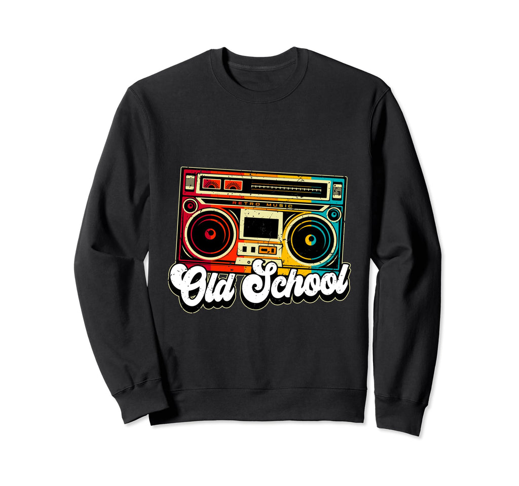 Old School Boombox Hip Hop Music Sweatshirt - Trendy Graphic Unisex - T-Shirt, Sweatshirt, Hoodie