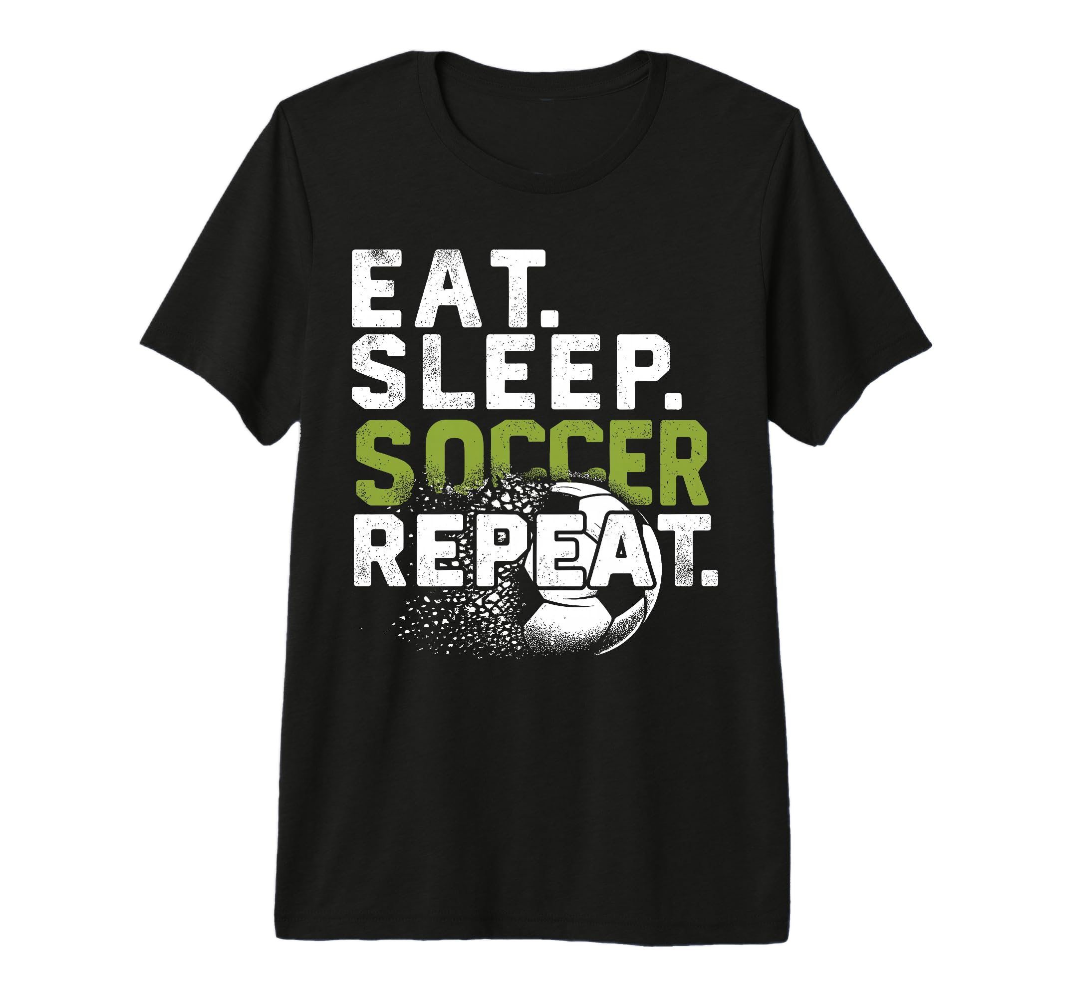 Funny Soccer Eat Sleep Soccer Repeat Tri T-Shirt - Novelty Apparel Unisex - T-Shirt, Sweatshirt, Hoodie