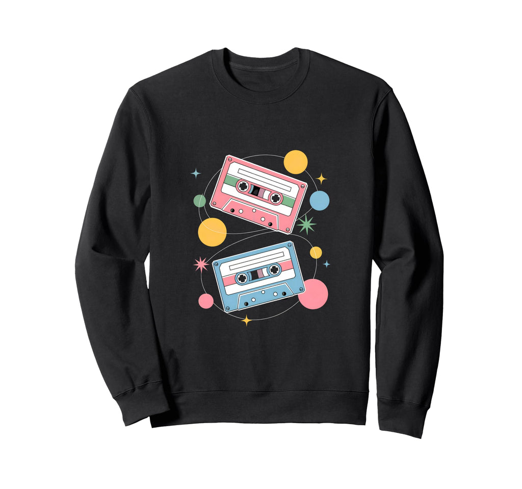 80S Mixtape Cassette Music Sweatshirt - Novelty Apparel Men Women - T-Shirt, Sweatshirt, Hoodie