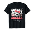 Groovy Soccer Coquette Bow Soccer All Day T-Shirt - Graphic Print Men Women - T-Shirt, Sweatshirt, Hoodie