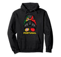 Portugal Flag Hairbun Football Soccer Hoodie - Minimalist Print Men Women - T-Shirt, Sweatshirt, Hoodie