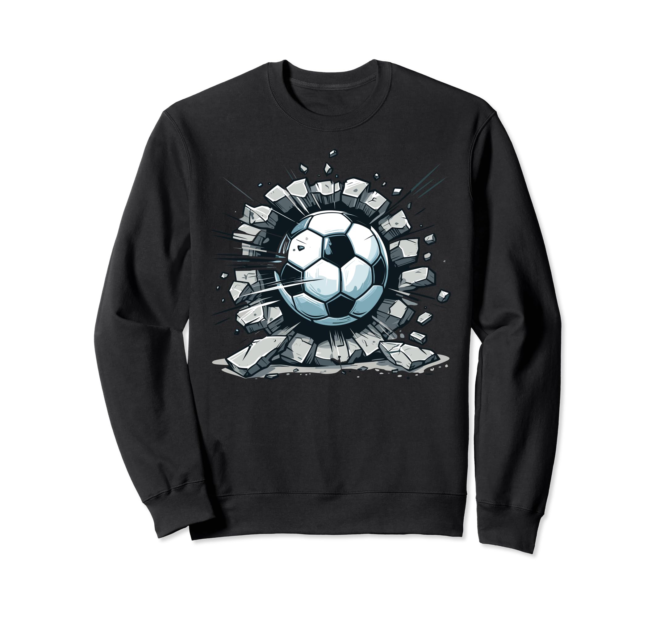 Soccer Ball Break Wall Soccer Sweatshirt - Minimalist Print for Adults - T-Shirt, Sweatshirt, Hoodie