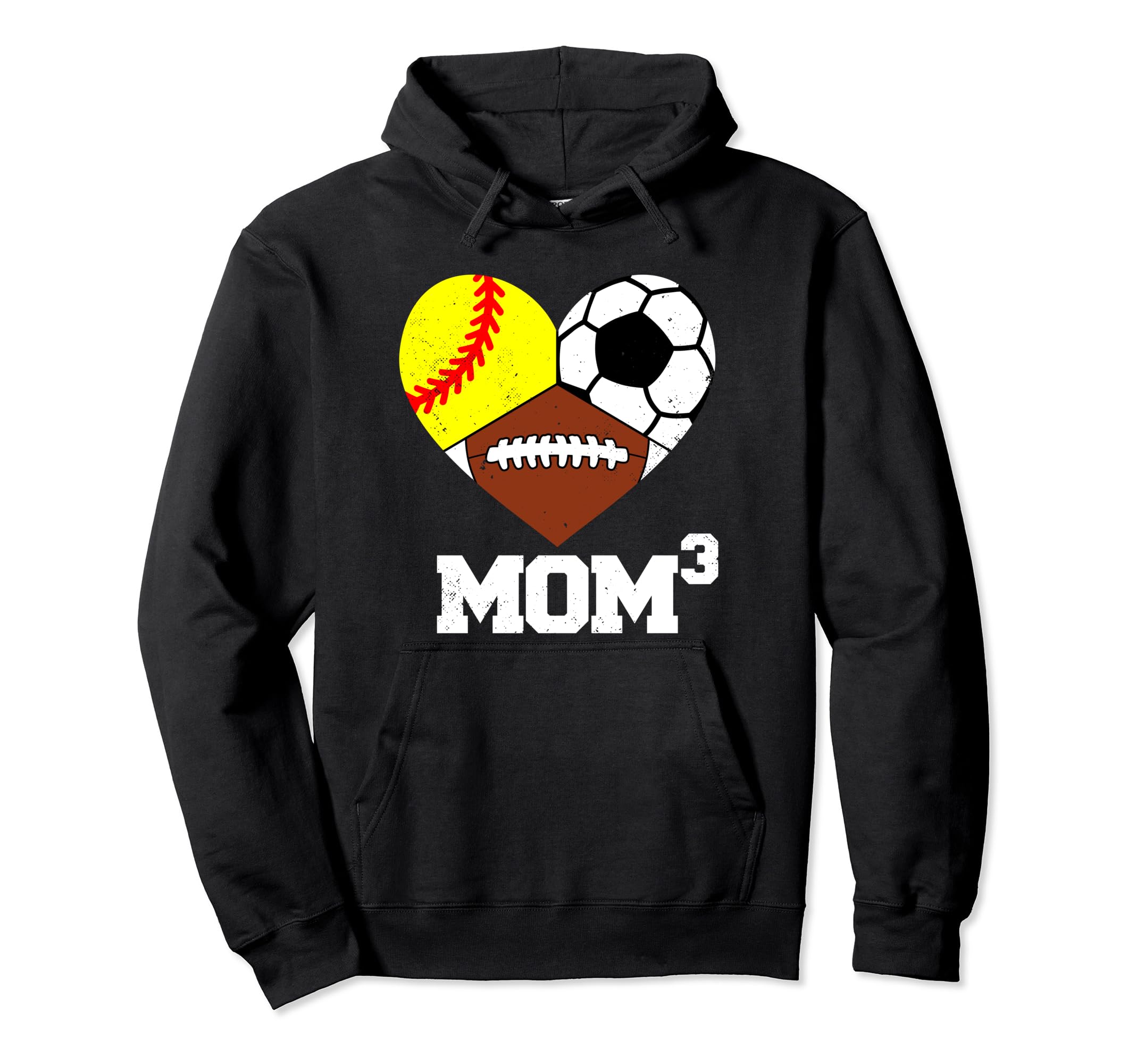 Mom Cubed Mom3 Mom Three Softball Hoodie - Aesthetic Graphic for Adults - T-Shirt, Sweatshirt, Hoodie