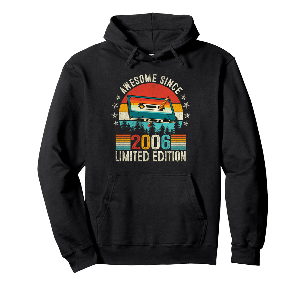 Awesome Since 2006 20Th Birthday Cassette Hoodie - Novelty Apparel Unisex - T-Shirt, Sweatshirt, Hoodie