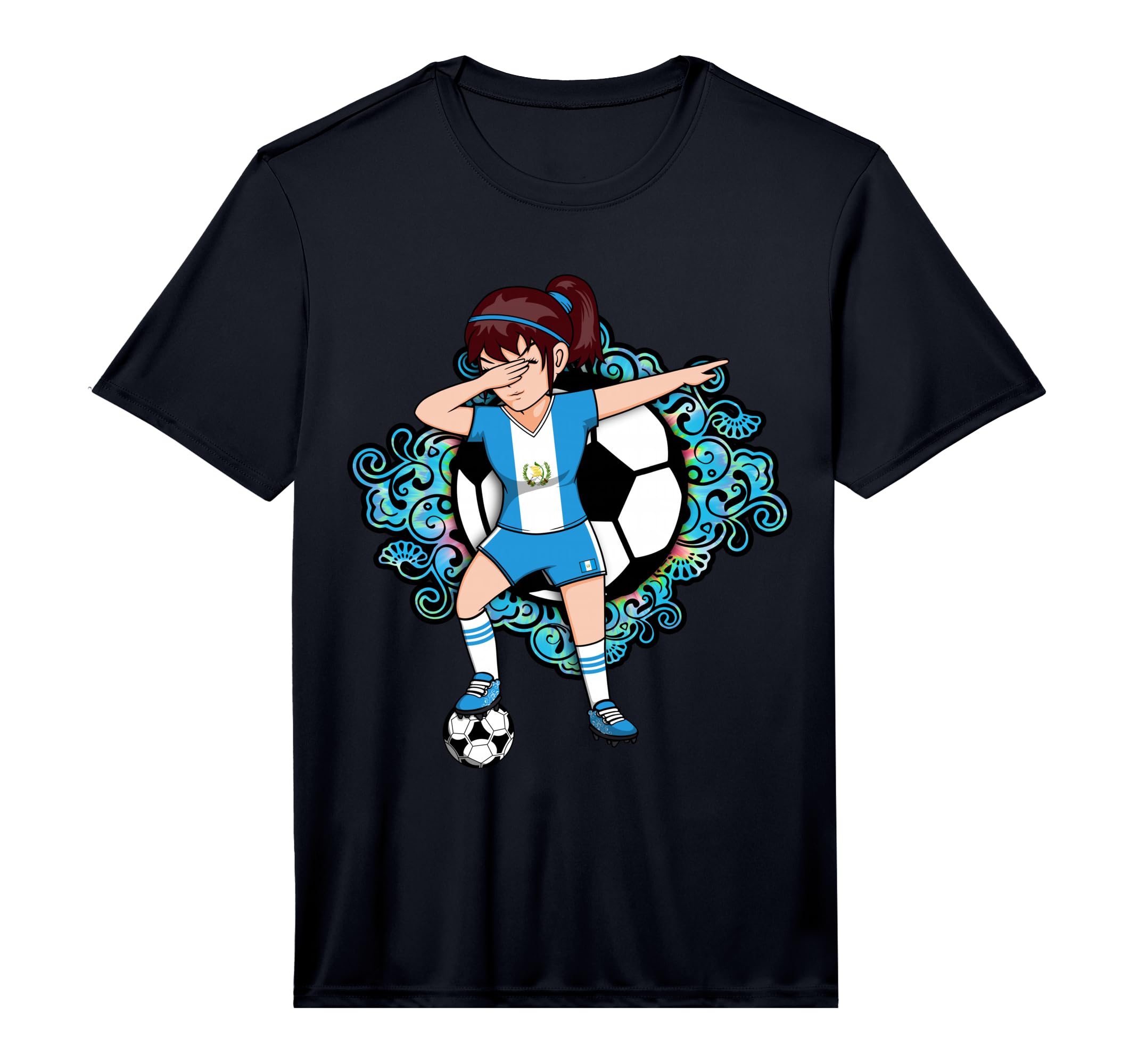 Dabbing Soccer Guatemala Jersey Floral T-Shirt - Fun Novelty Design Unisex - T-Shirt, Sweatshirt, Hoodie