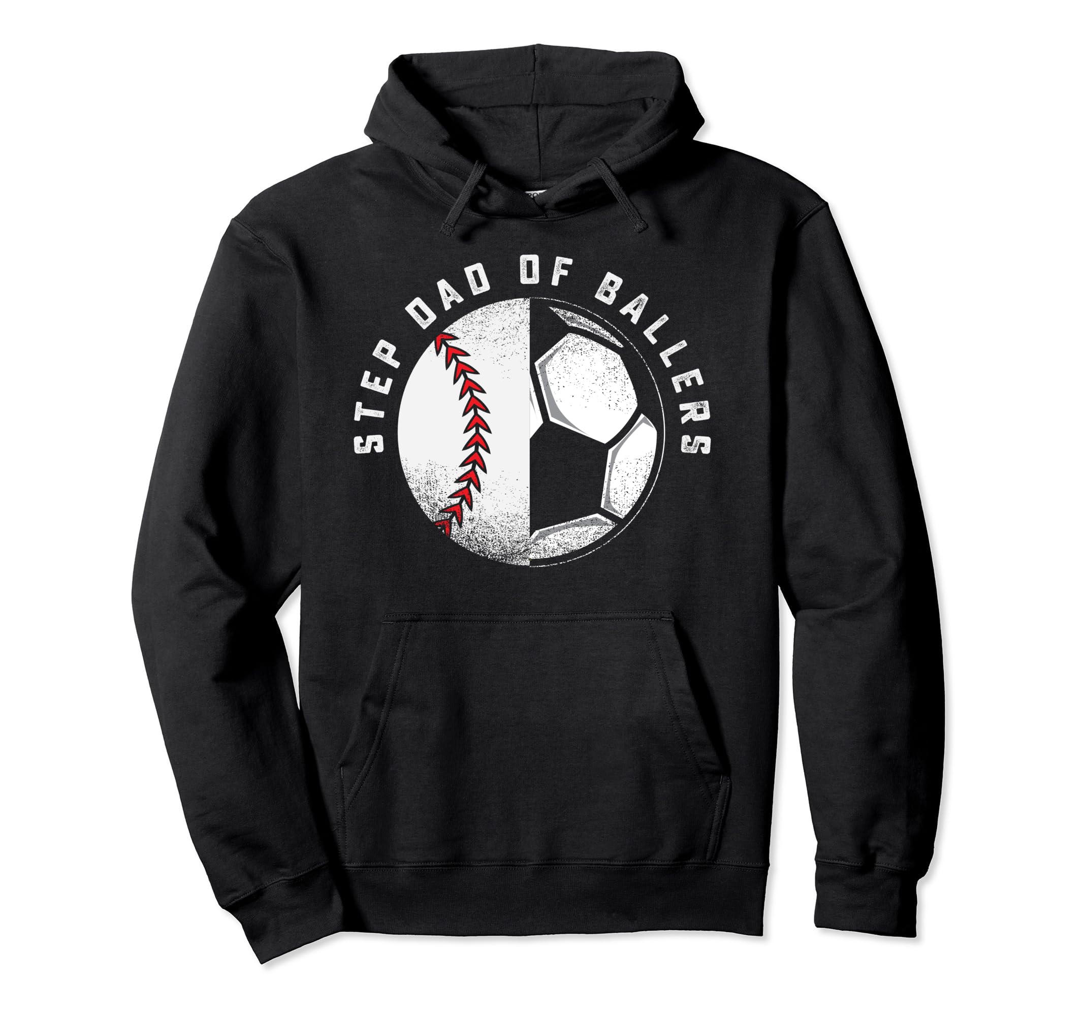 Step Dad Baseball Player Son Soccer Team Hoodie - Graphic Print Men Women - T-Shirt, Sweatshirt, Hoodie