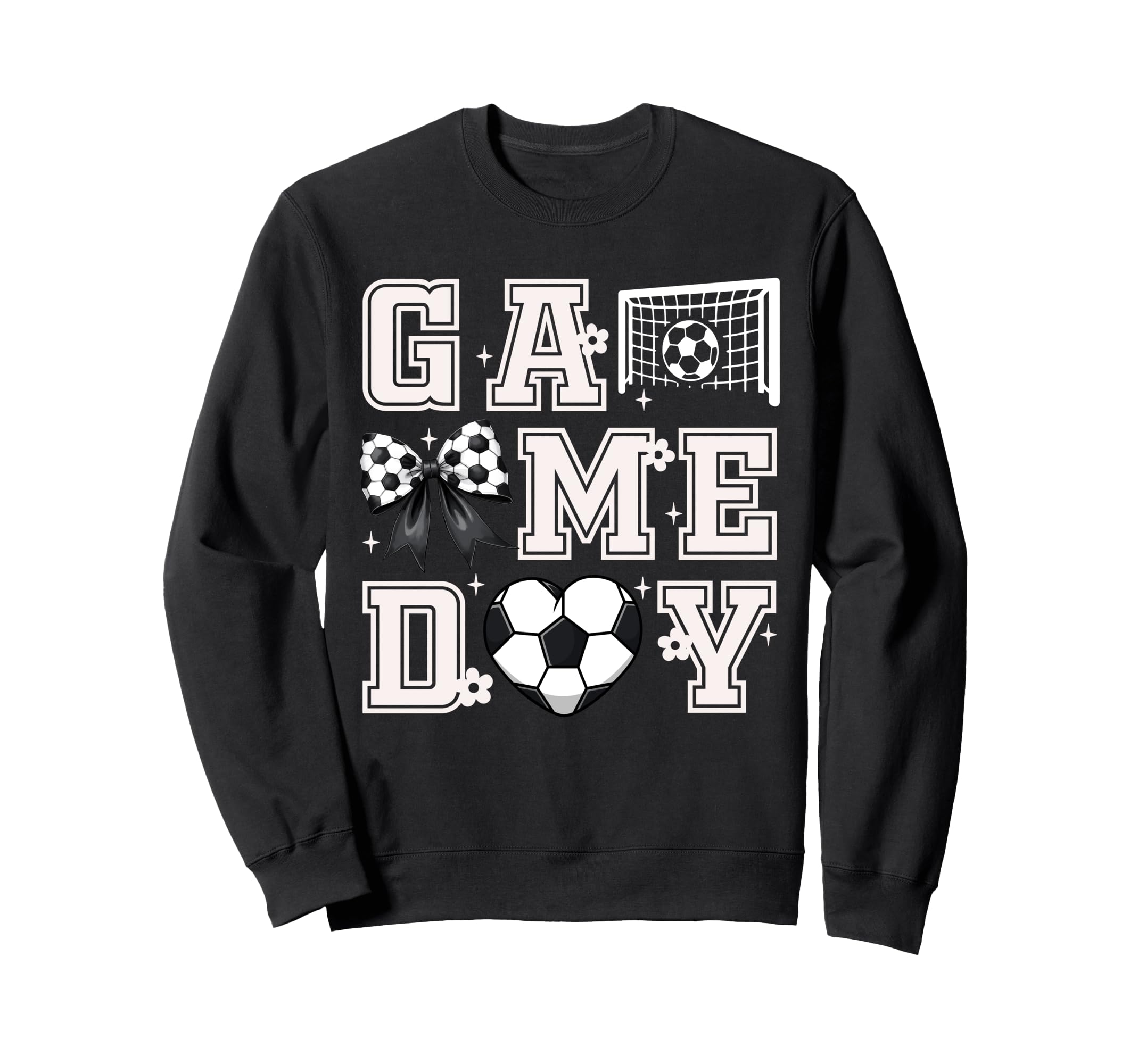 Soccer Coquette Bow Gameday Cheer Mom Sweatshirt - Unique Graphic Unisex - T-Shirt, Sweatshirt, Hoodie