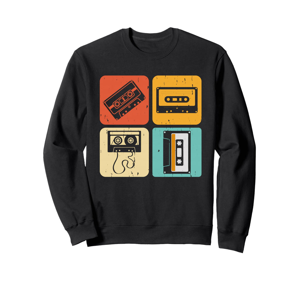Colorful 80S 90S Tape Cassette Music Sweatshirt - Novelty Apparel Unisex - T-Shirt, Sweatshirt, Hoodie