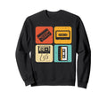 Colorful 80S 90S Tape Cassette Music Sweatshirt - Novelty Apparel Unisex - T-Shirt, Sweatshirt, Hoodie
