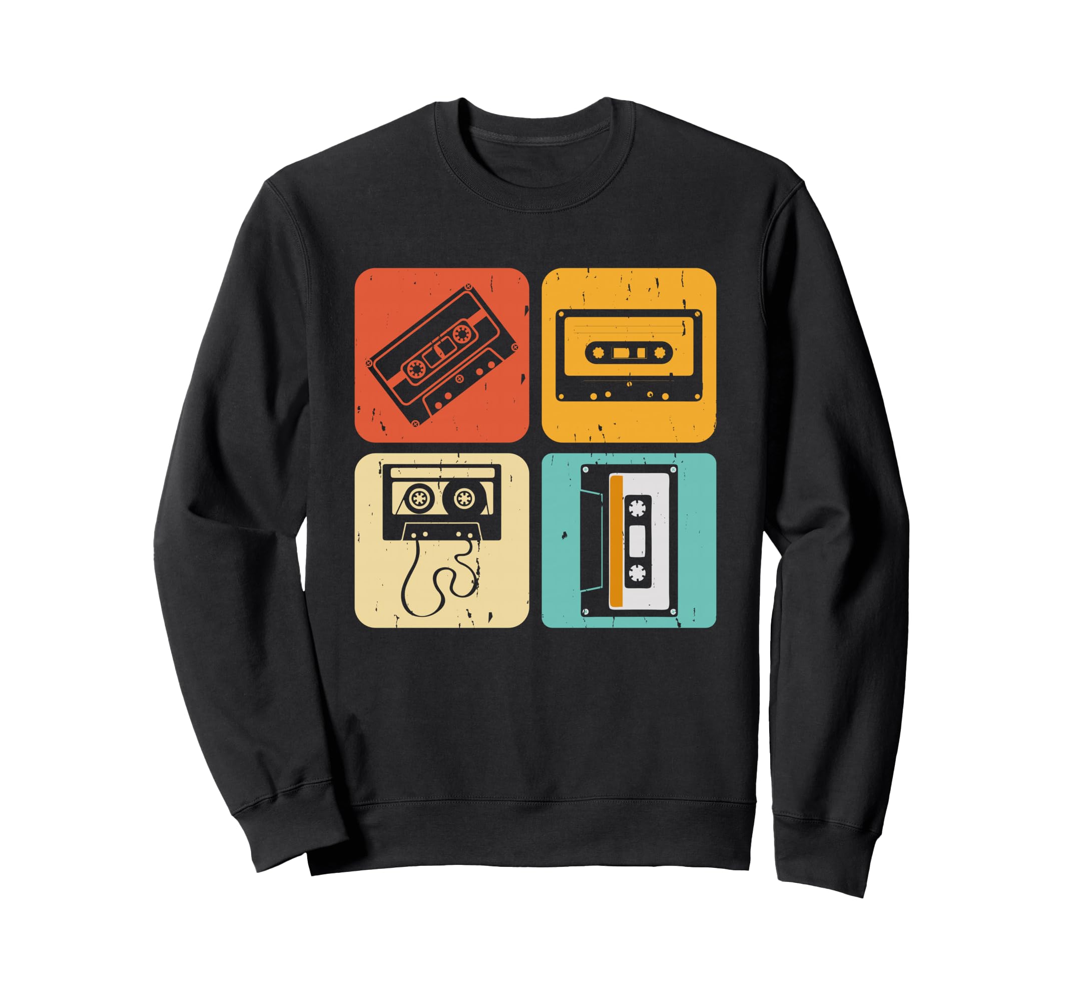 Colorful 80S 90S Tape Cassette Music Sweatshirt - Novelty Apparel Unisex - T-Shirt, Sweatshirt, Hoodie