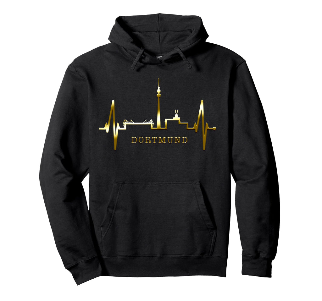Dortmund Skyline Heartbeat Ruhrpott Hoodie - Minimalist Print Men Women - T-Shirt, Sweatshirt, Hoodie