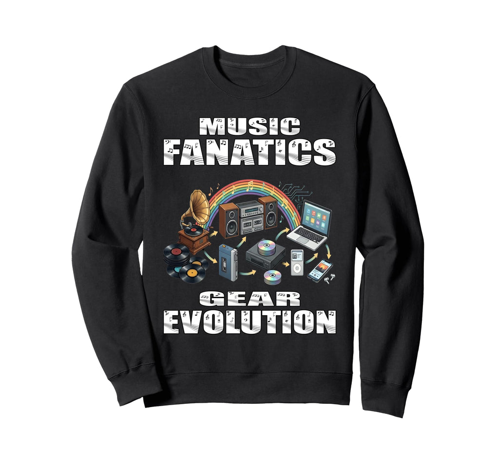 Music Fanatics Gear Evolution Vinyl Sweatshirt - Graphic Print Unisex - T-Shirt, Sweatshirt, Hoodie
