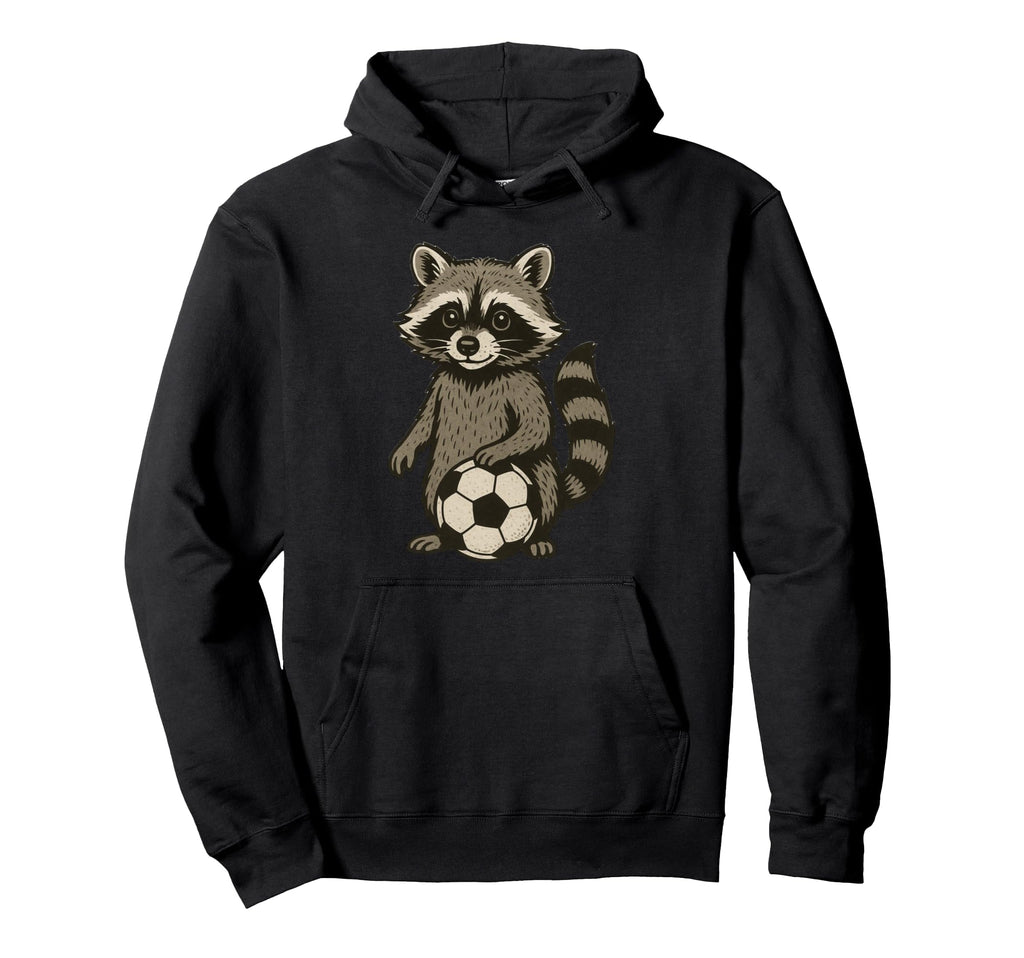 Funny Raccoon Soccer Hoodie - Trendy Graphic Unisex - T-Shirt, Sweatshirt, Hoodie