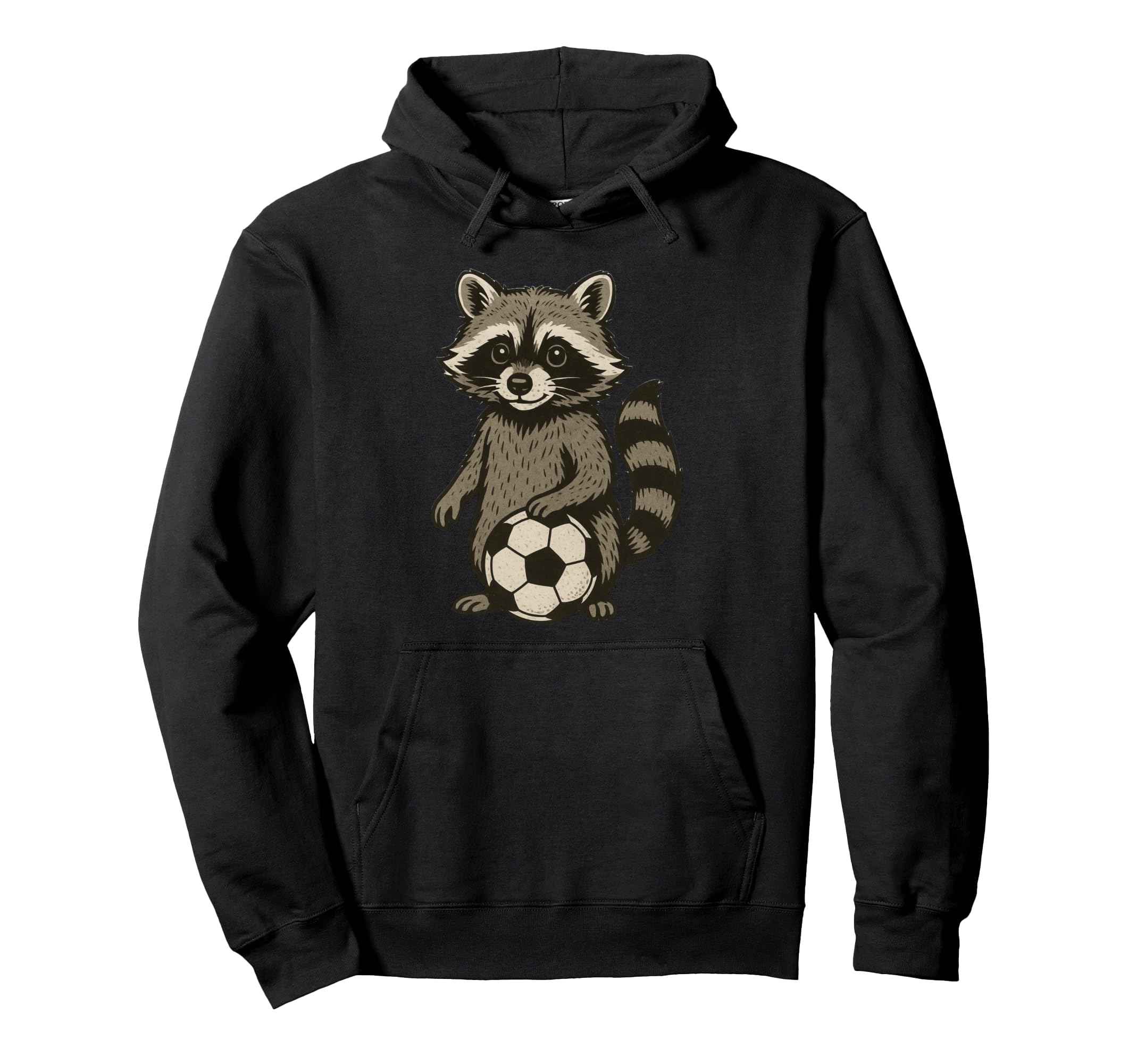Funny Raccoon Soccer Hoodie - Trendy Graphic Unisex - T-Shirt, Sweatshirt, Hoodie
