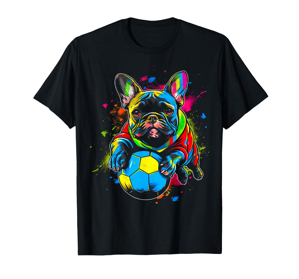 Dog Playing Soccer Black T-Shirt - Aesthetic Graphic Unisex - T-Shirt, Sweatshirt, Hoodie
