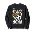 Soccer Nona Leopard Heart Love Soccer Sweatshirt - Graphic Print Men Women - T-Shirt, Sweatshirt, Hoodie