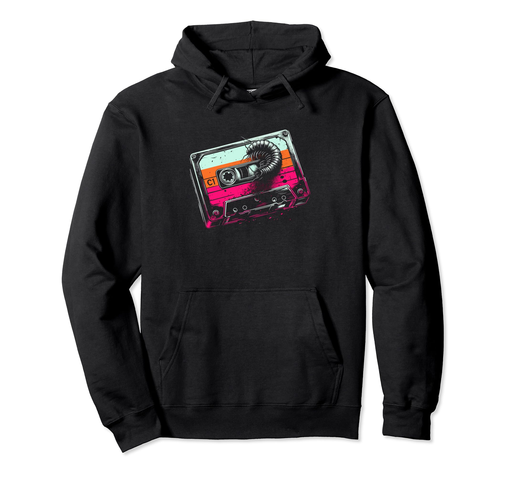 Oldschool Cassette Centipede Tape Hoodie - Graphic Print Unisex - T-Shirt, Sweatshirt, Hoodie