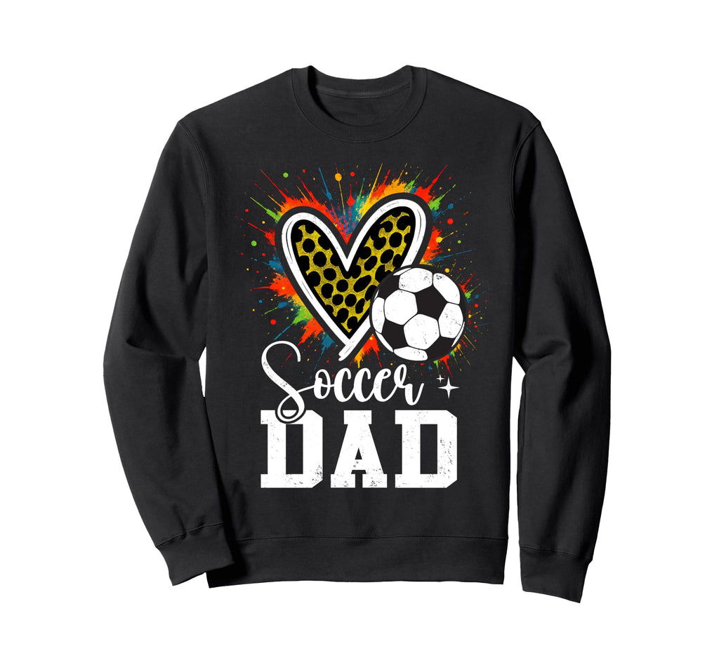 Soccer Dad Leopard Heart Colorful Sweatshirt - Aesthetic Graphic Unisex - T-Shirt, Sweatshirt, Hoodie